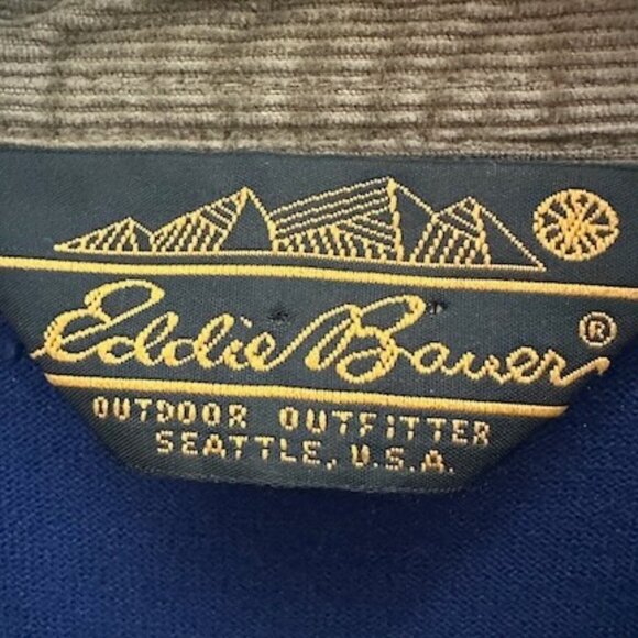 Vintage Eddie Bauer Plaid Rugby Corduroy Collar Long Sleeve Shirt  Size M/M GUC - Picture 7 of 11